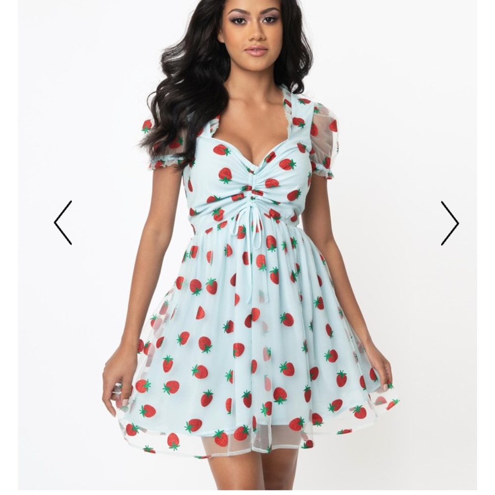 Smak Parlour Light Blue Strawberry Dress